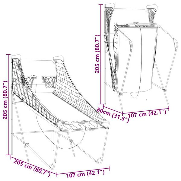 Machine d'arcade de basket avec 4 balles