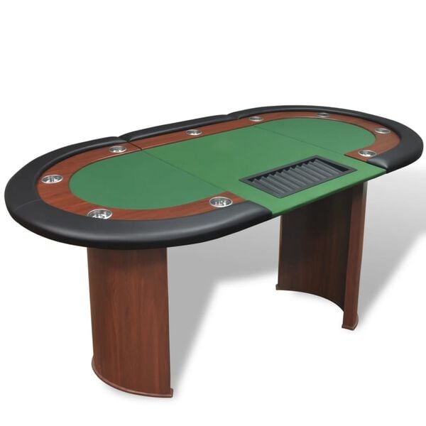 Table de poker 10 joueurs avec espace de croupier