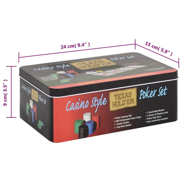 Jetons de poker 200 pcs