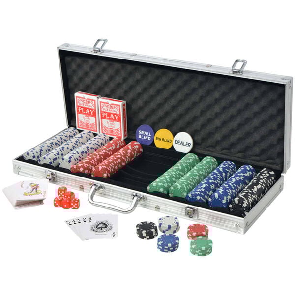 Jeu de poker avec jetons Aluminium 500 jetons